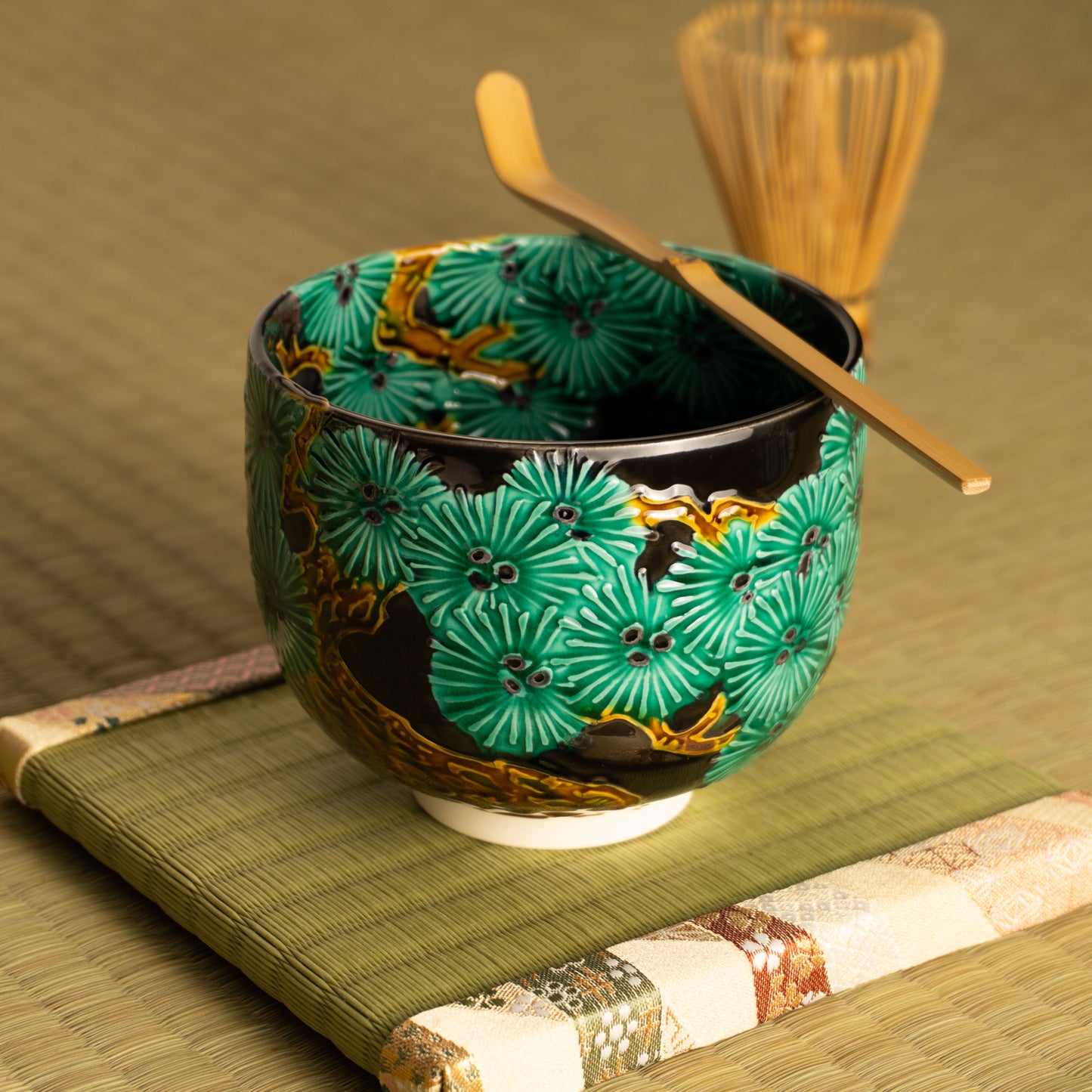 抹茶碗 紫交趾 "唐松" 一如 KOTOPOTTER