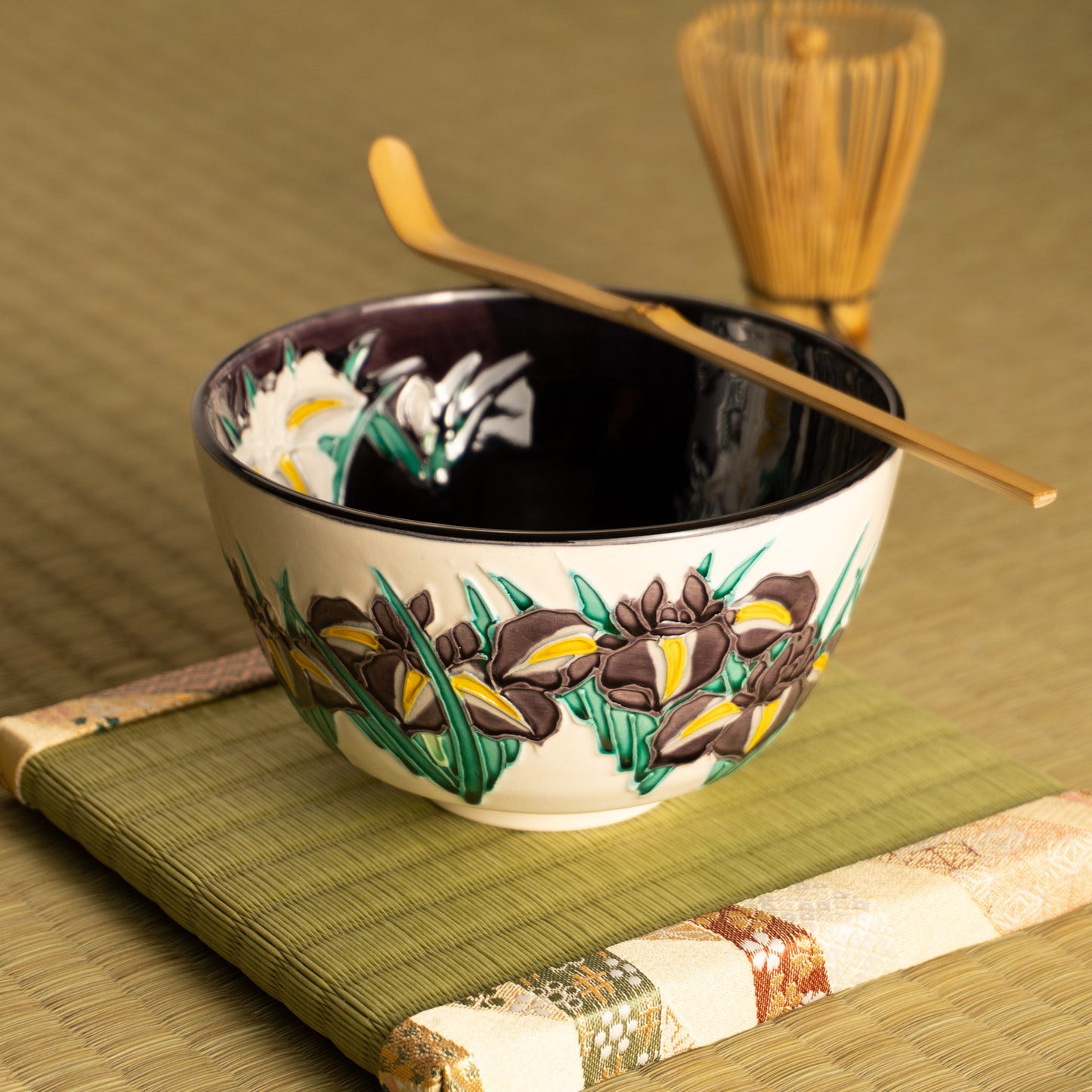 抹茶碗 紫交趾 "菖蒲" 一如 KOTOPOTTER
