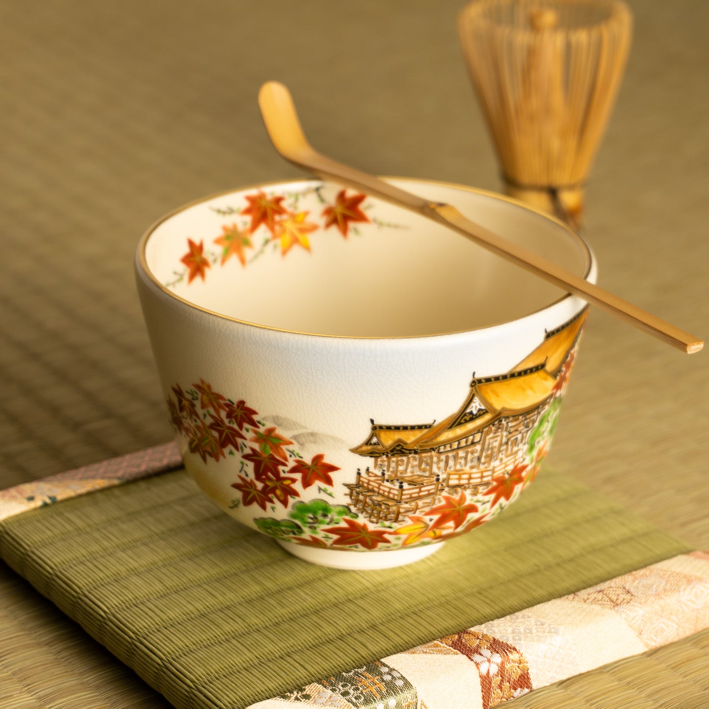 抹茶碗 秋の清水寺 陶楽 KOTOPOTTER