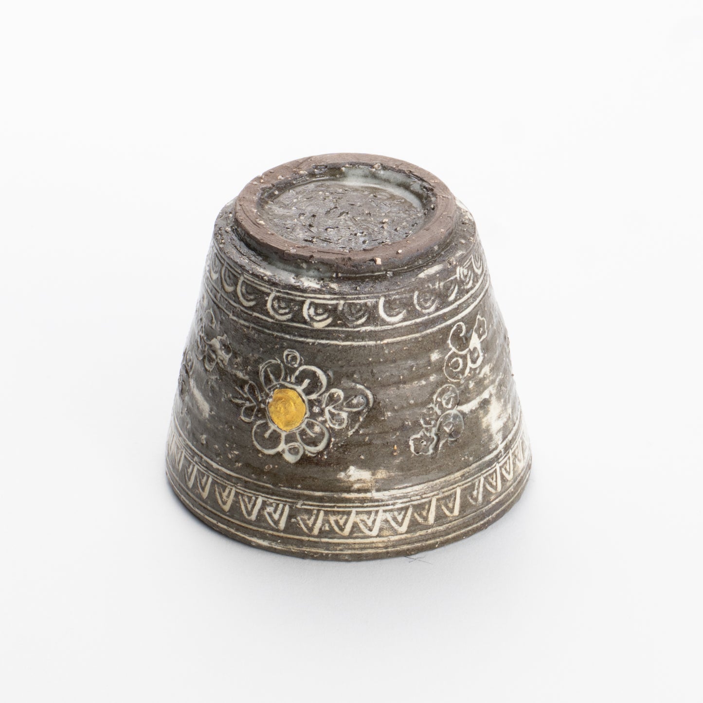 カップ 金彩三島更紗紋 伯耆正一 - Handcrafted Japanese pottery from Kyoto - Kyo ware / Kiyomizu ware.