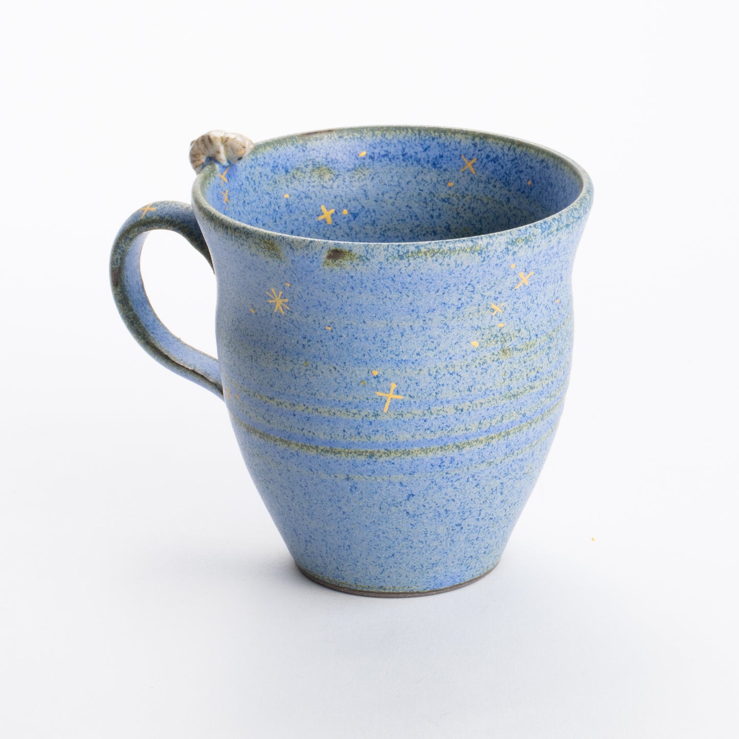 マグカップ こねこ(星掬う) 伯耆葉子 - Handcrafted Japanese pottery from Kyoto - Kyo ware / Kiyomizu ware.