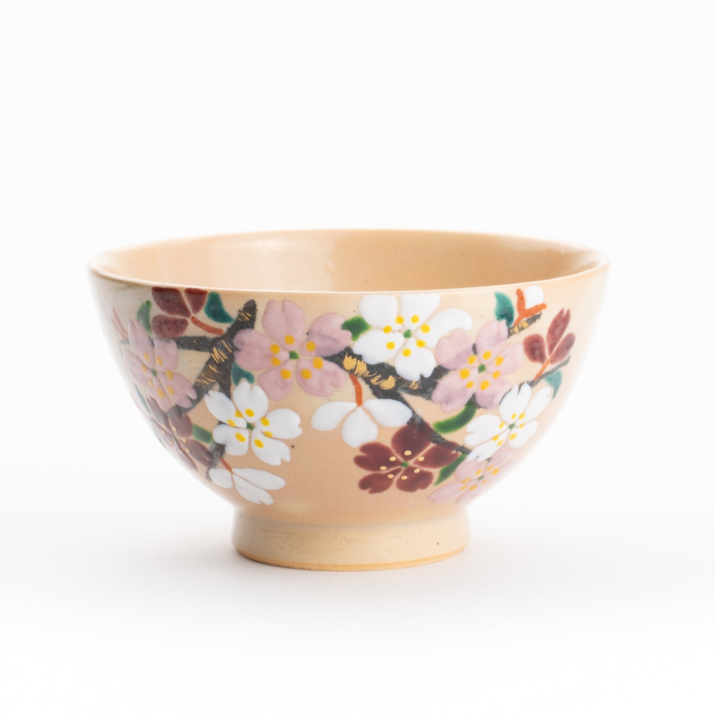 茶碗 サクラ 花光山窯 - Handcrafted Japanese pottery from Kyoto - Kyo ware / Kiyomizu ware.