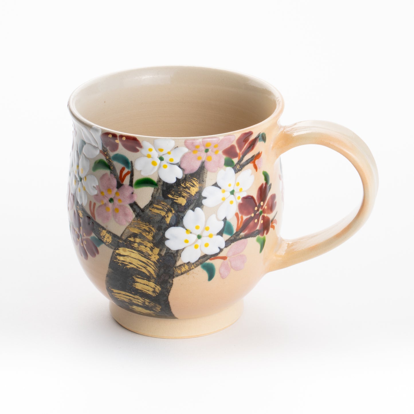 マグカップ サクラ 花光山窯 - Handcrafted Japanese pottery from Kyoto - Kyo ware / Kiyomizu ware.