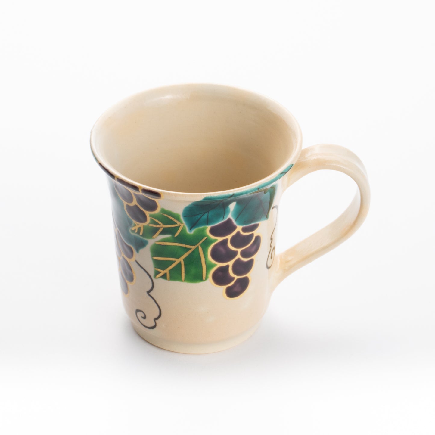 マグカップ ブドウ 花光山窯 - Handcrafted Japanese pottery from Kyoto - Kyo ware / Kiyomizu ware.
