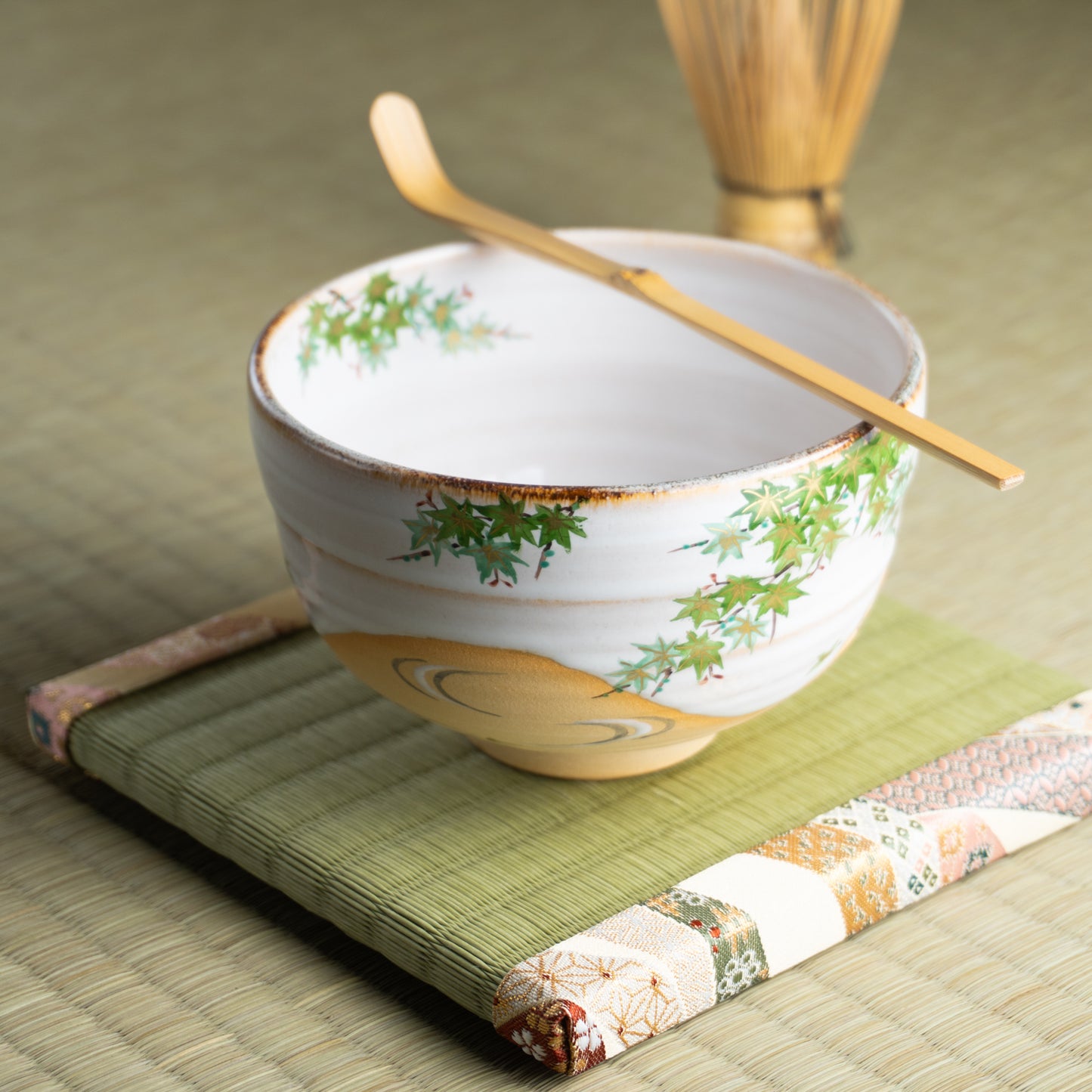 抹茶碗 白釉 青楓 良二 KOTOPOTTER