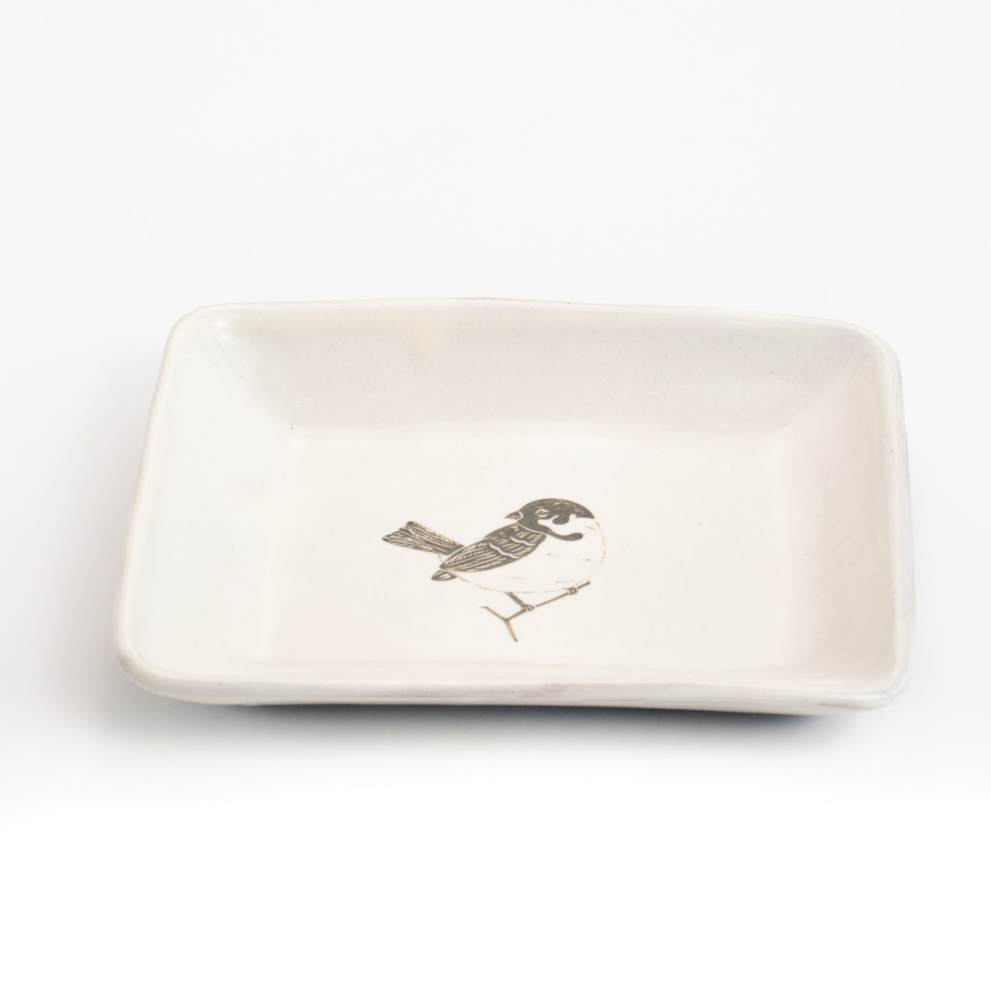 長角皿 スズメA 澤田卓伸 - Handcrafted Japanese pottery from Kyoto - Kyo ware / Kiyomizu ware.