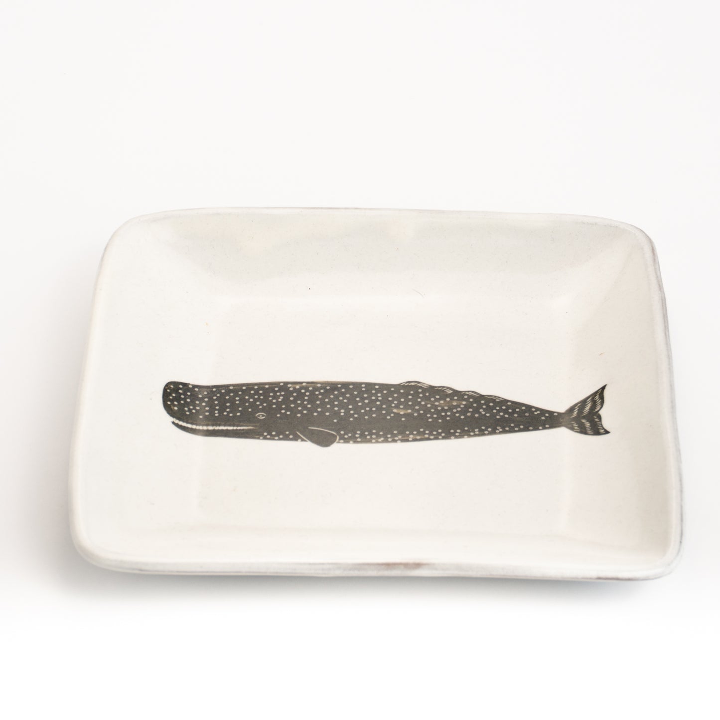 正角皿 マッコウクジラ 澤田卓伸 - Handcrafted Japanese pottery from Kyoto - Kyo ware / Kiyomizu ware.