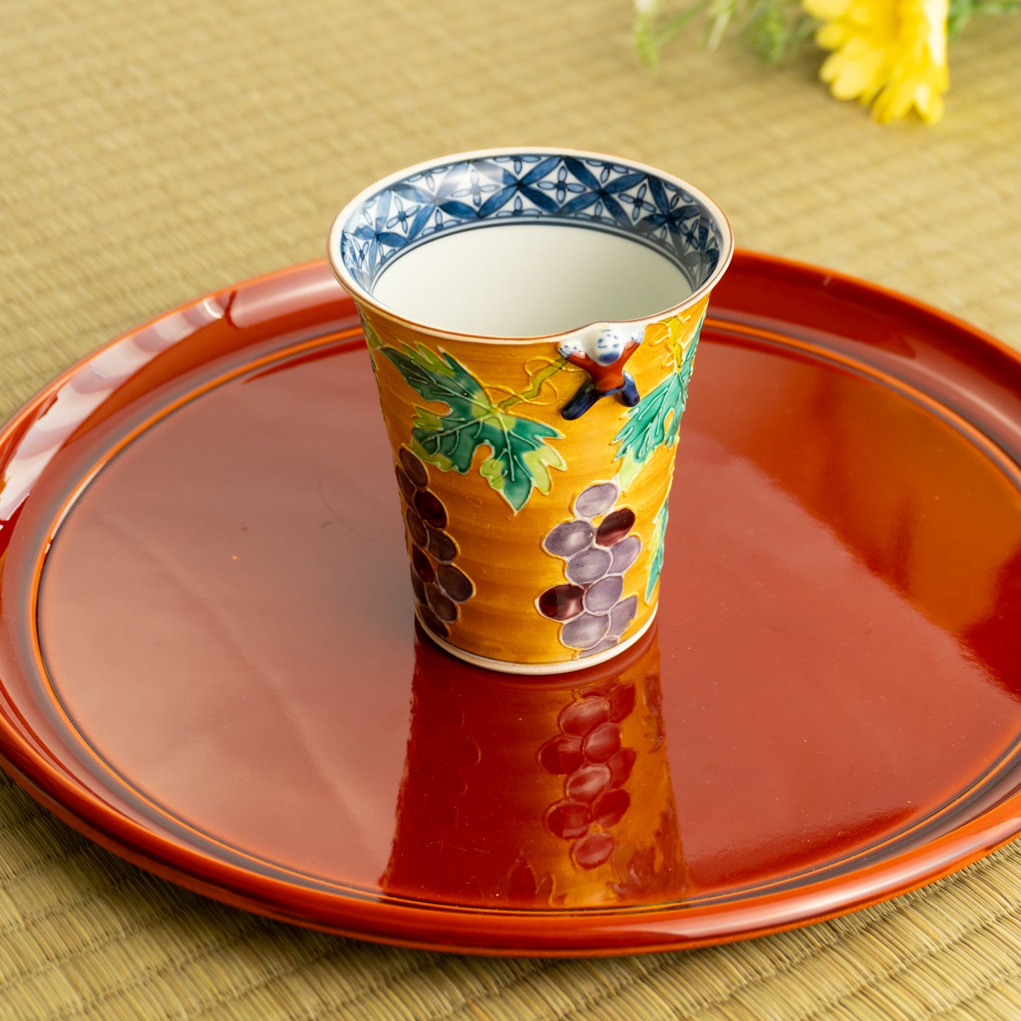 フリーカップ 金彩交趾一閑人 葡萄 秀峰堂 KOTOPOTTER