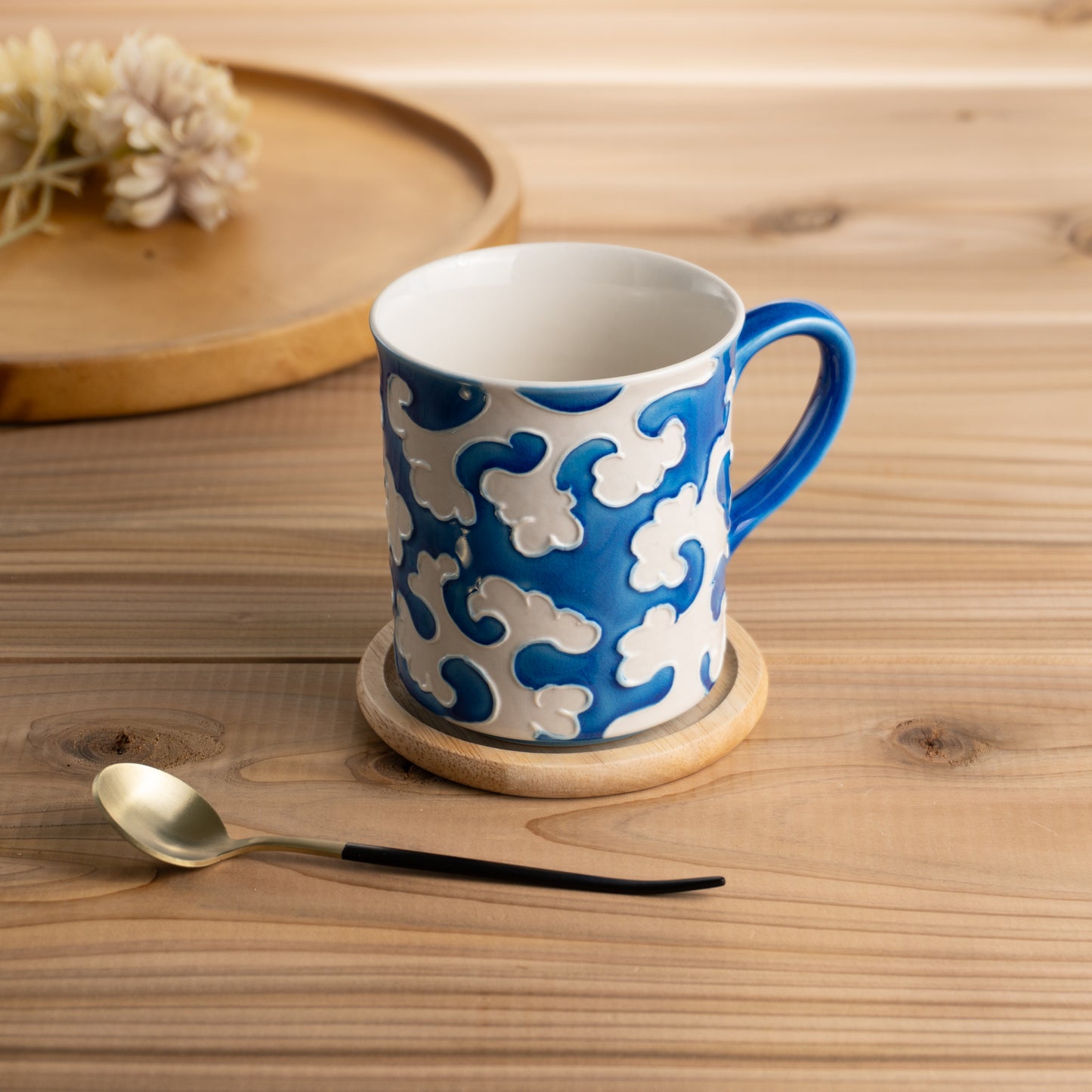 マグカップ 松木文様 一如 - Handcrafted Japanese pottery from Kyoto - Kyo ware / Kiyomizu ware.