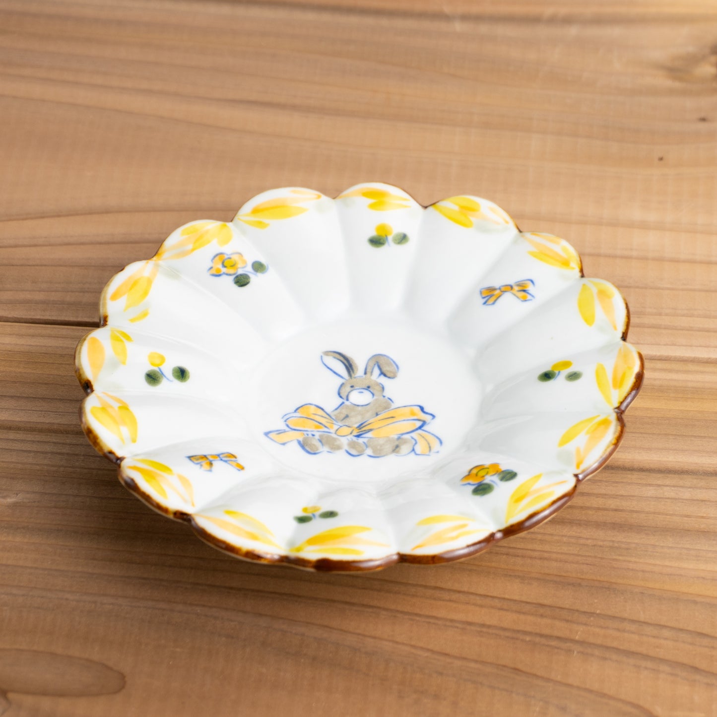 絵皿 お気に入りのぬいぐるみ オレンジ タナカ製陶 - Handcrafted Japanese pottery from Kyoto - Kyo ware / Kiyomizu ware.