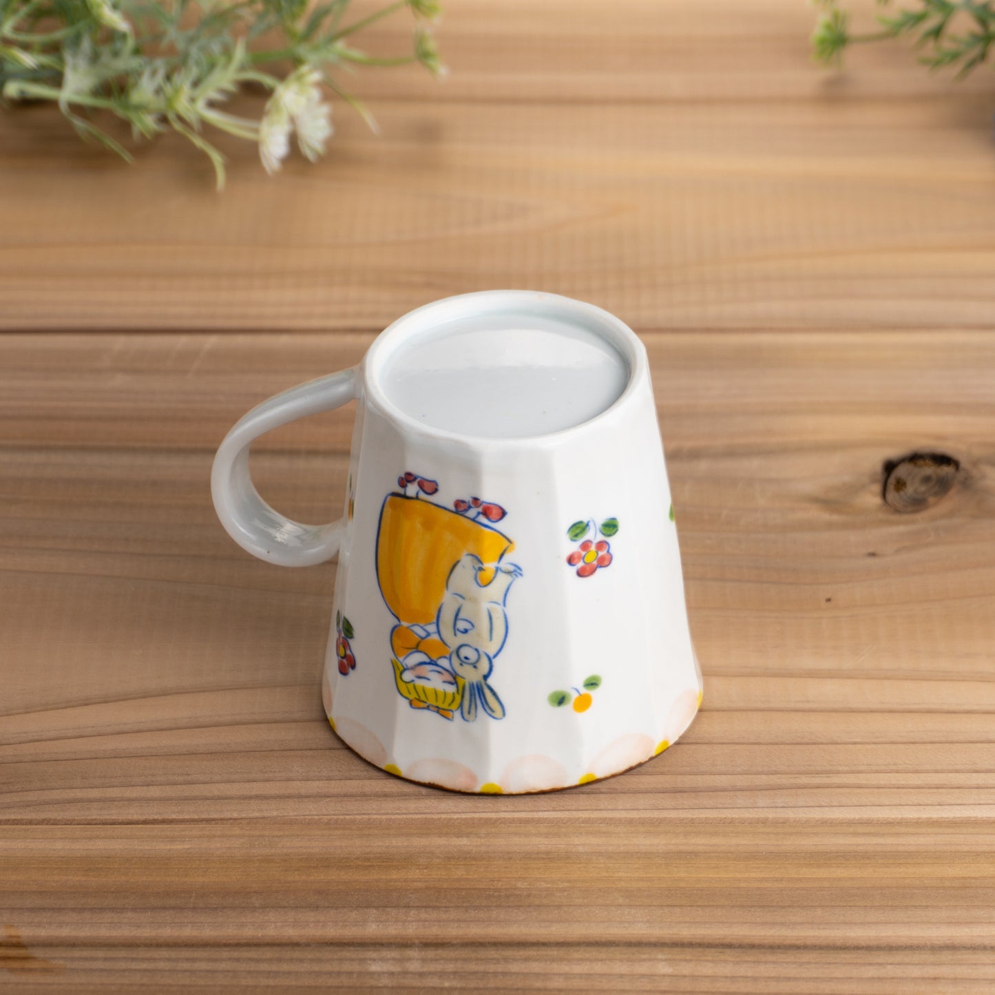 マグカップ お気に入りのぬいぐるみ オレンジ タナカ製陶 - Handcrafted Japanese pottery from Kyoto - Kyo ware / Kiyomizu ware.