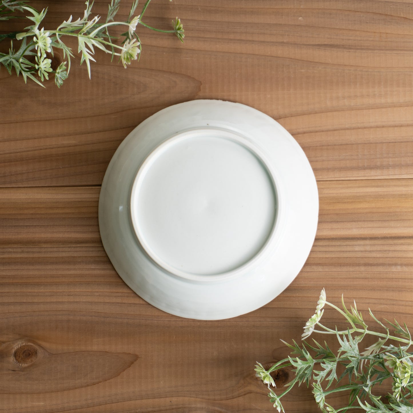 五寸浅鉢 白磁陽刻 タナカ製陶 - Handcrafted Japanese pottery from Kyoto - Kyo ware / Kiyomizu ware.