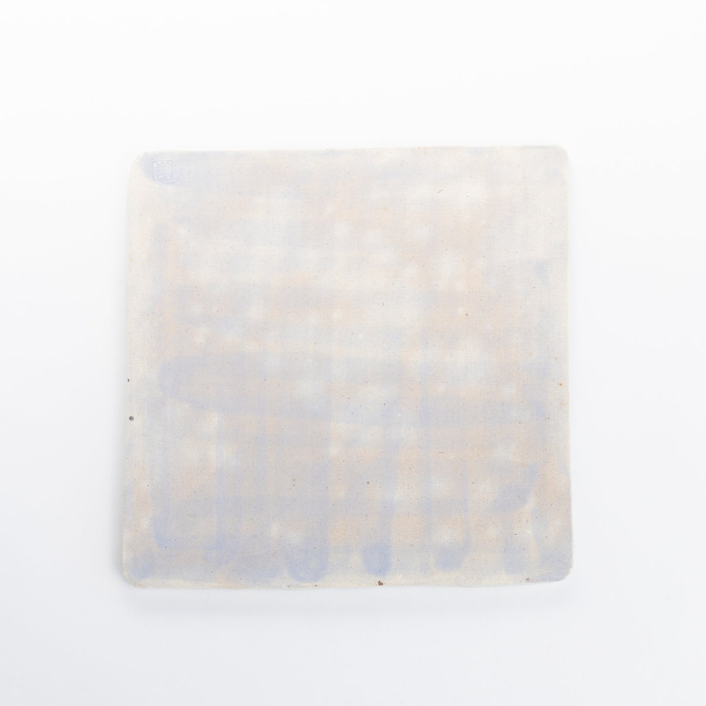 板小皿 淡三島 ブルー 伯耆葉子 - Handcrafted Japanese pottery from Kyoto - Kyo ware / Kiyomizu ware.