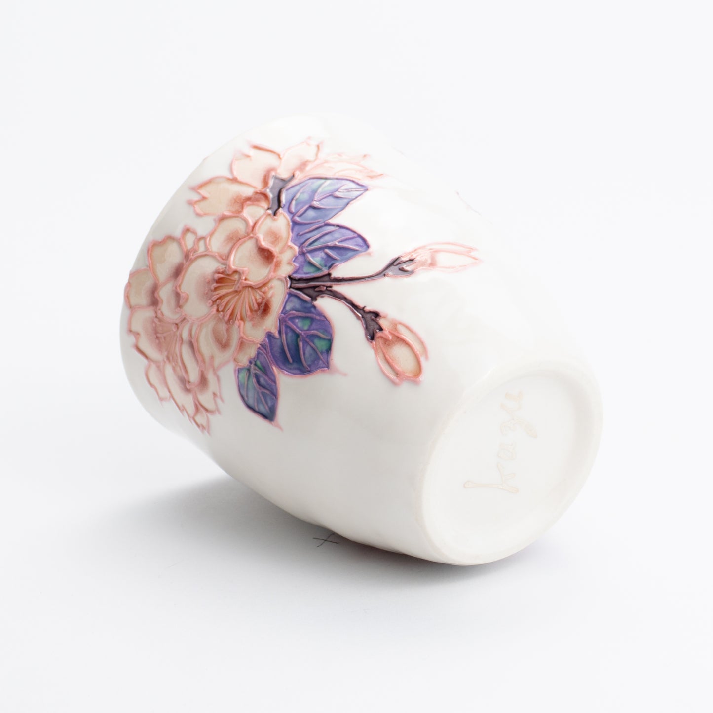 フリーカップ サクラ 一如 - Handcrafted Japanese pottery from Kyoto - Kyo ware / Kiyomizu ware.