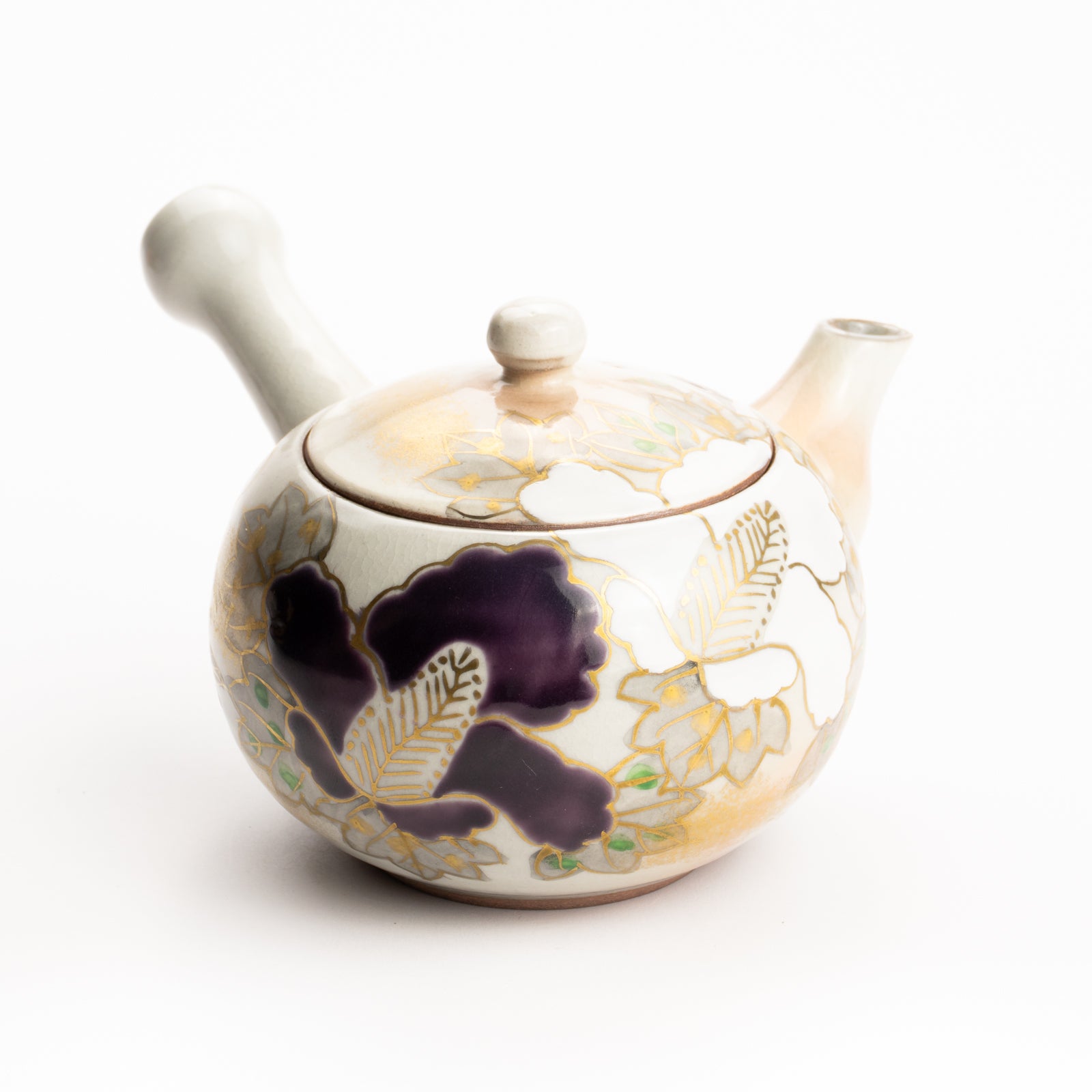 京焼・清水焼　南部鉄器急須 京都 清水焼】急須 紫白芙蓉 忠敏窯｜コトポッター
