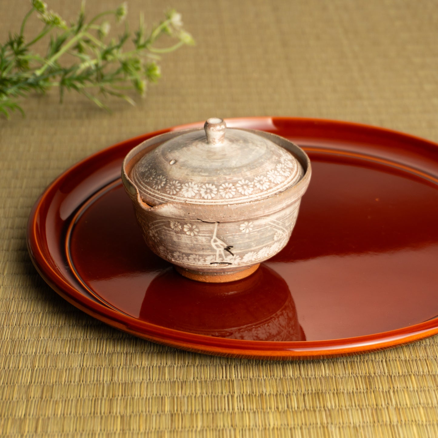 【清水焼】宝瓶急須 三島立鶴 忠敏窯 KOTOPOTTER