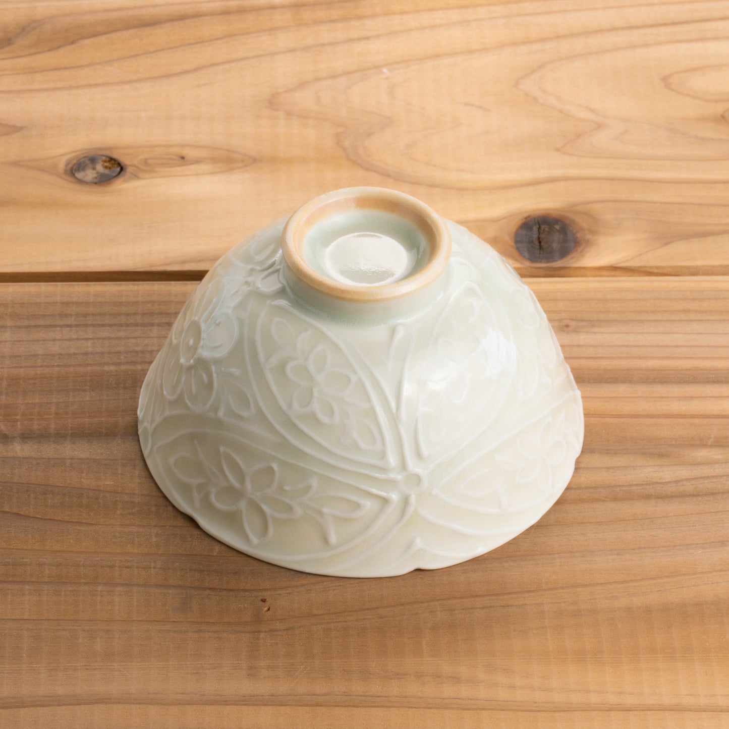 茶碗 花七宝 灰青釉 前田麻美 - Handcrafted Japanese pottery from Kyoto - Kyo ware / Kiyomizu ware.