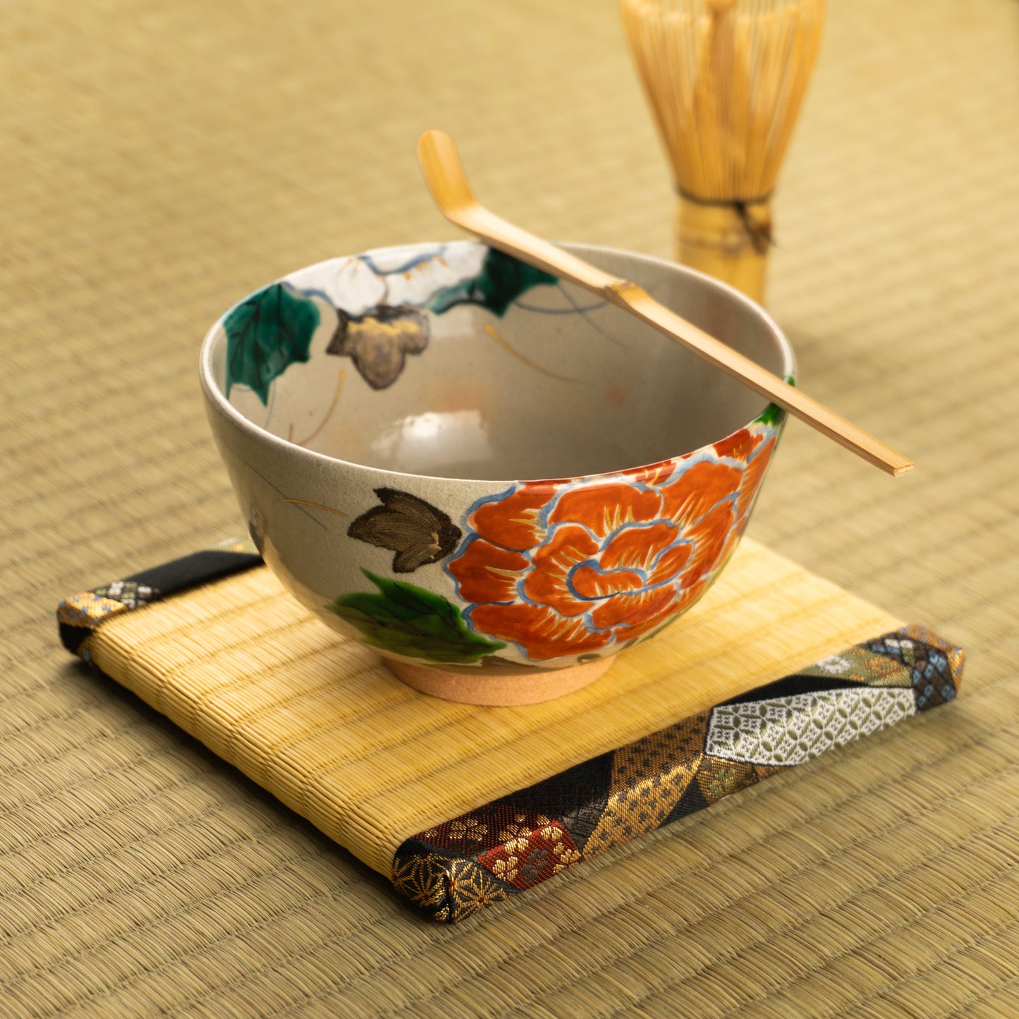 抹茶碗 乾山牡丹 花光山窯 KOTOPOTTER