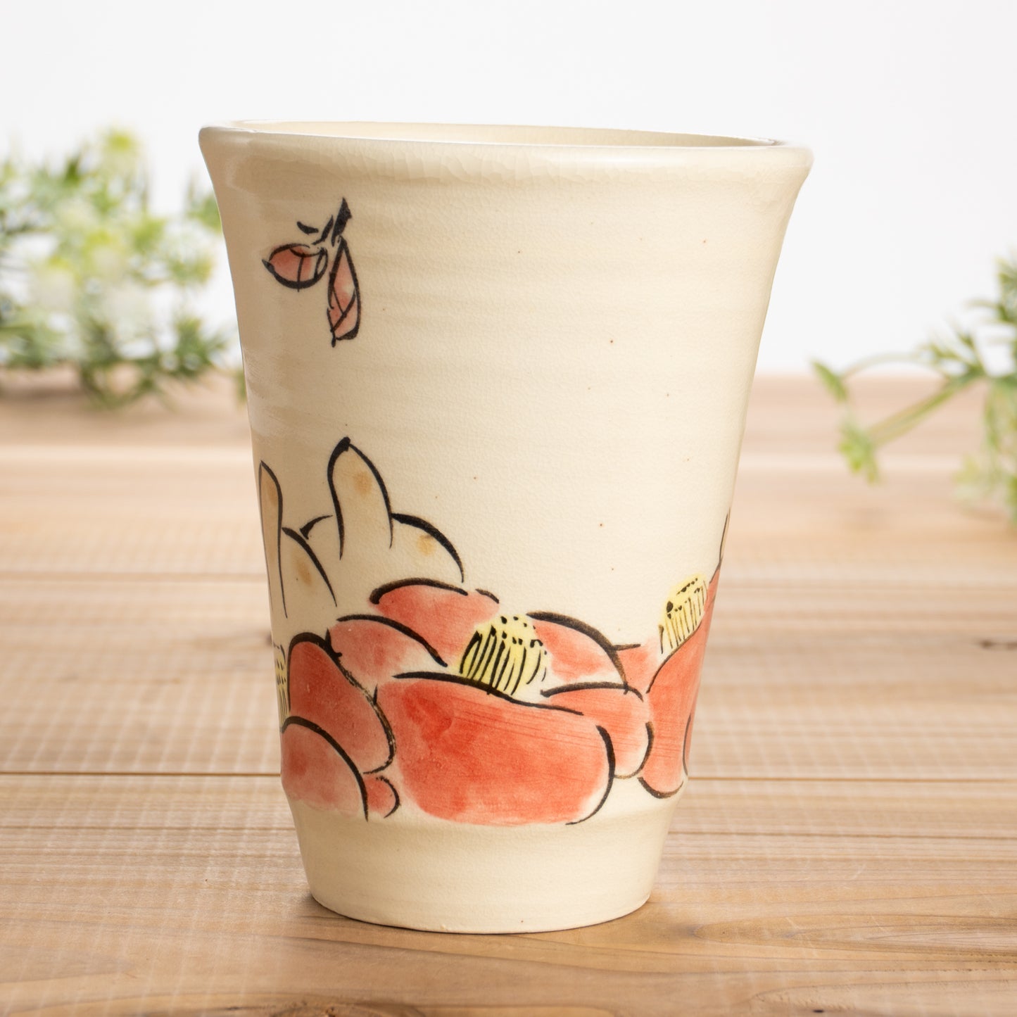 タンブラー 仲良し猫C 工房咲楽 - Handcrafted Japanese pottery from Kyoto - Kyo ware / Kiyomizu ware.
