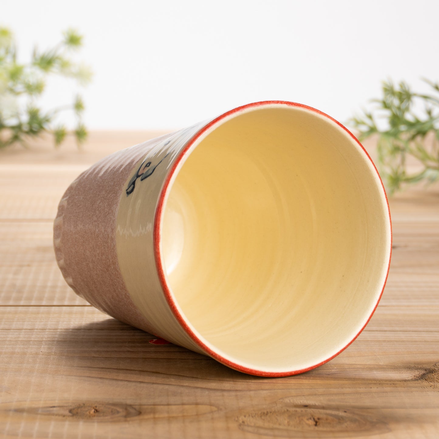 タンブラー 仲良し犬A 工房咲楽 - Handcrafted Japanese pottery from Kyoto - Kyo ware / Kiyomizu ware.