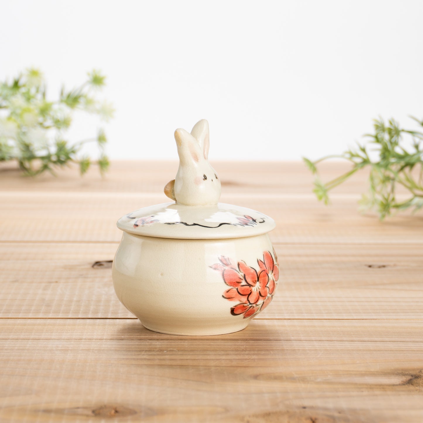 小物入れ うさぎちゃん 工房咲楽 - Handcrafted Japanese pottery from Kyoto - Kyo ware / Kiyomizu ware.
