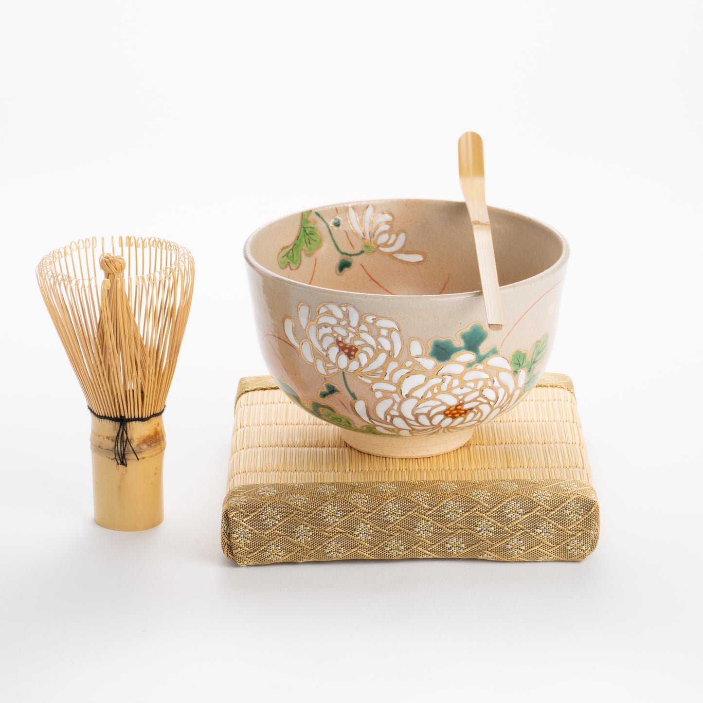 抹茶碗 大菊 亨 - Handcrafted Japanese pottery from Kyoto - Kyo ware / Kiyomizu ware.