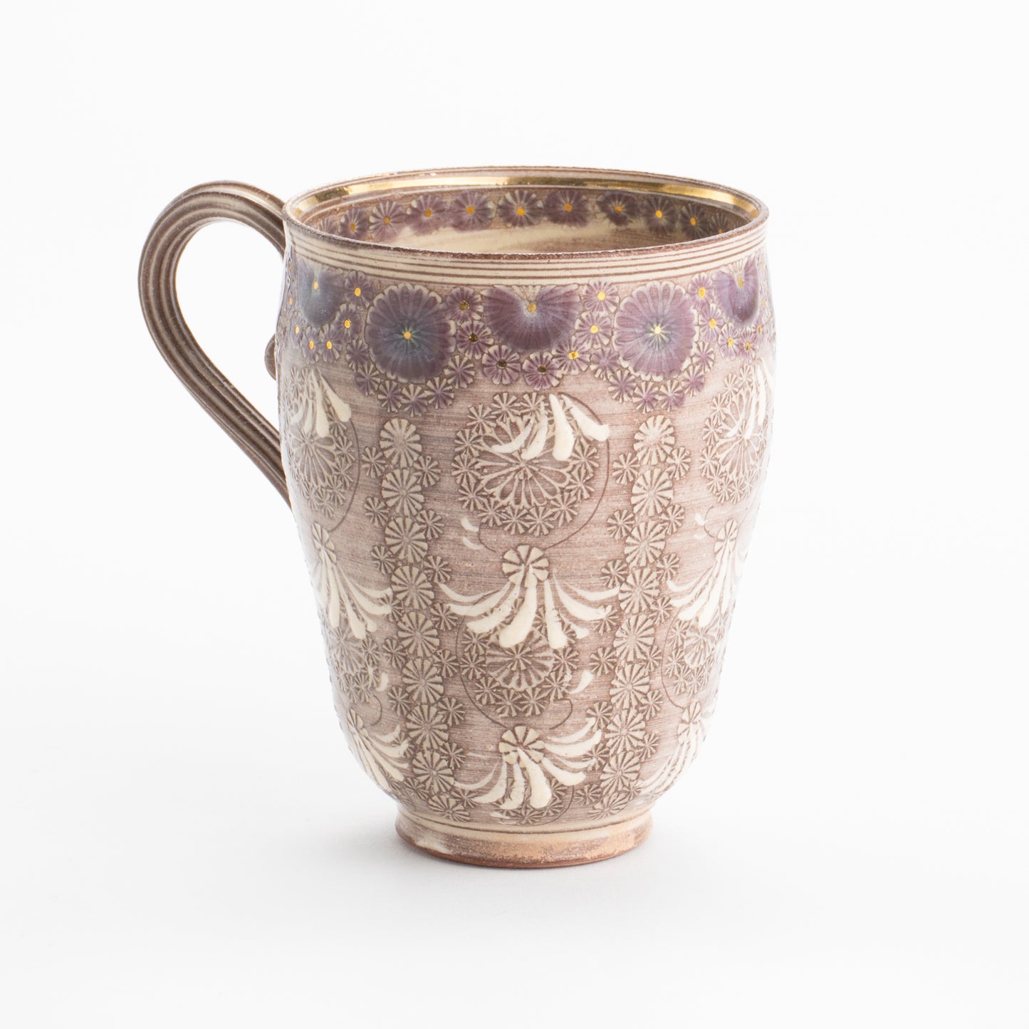 京焼・清水焼 マグカップ 紫彩華紋3A 陶楽窯