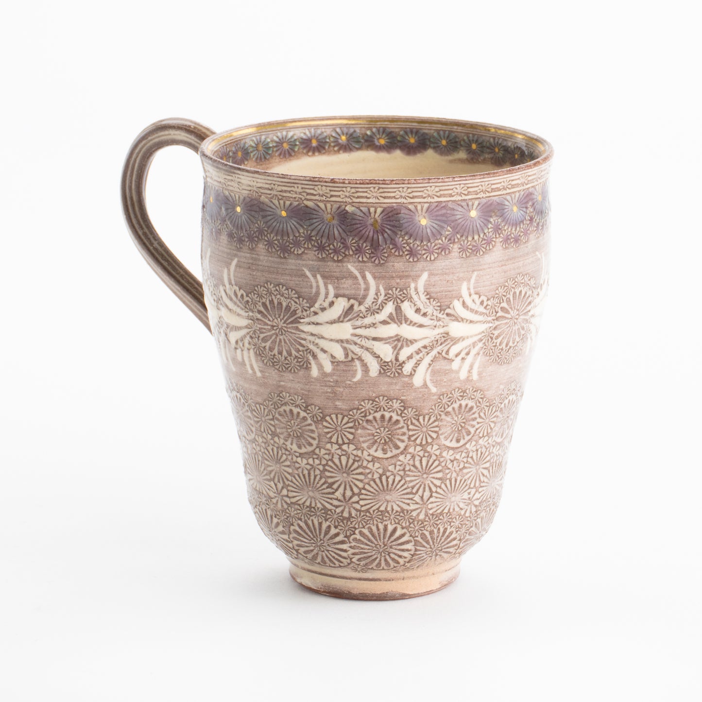 京焼・清水焼 マグカップ 紫彩華紋3B 陶楽窯