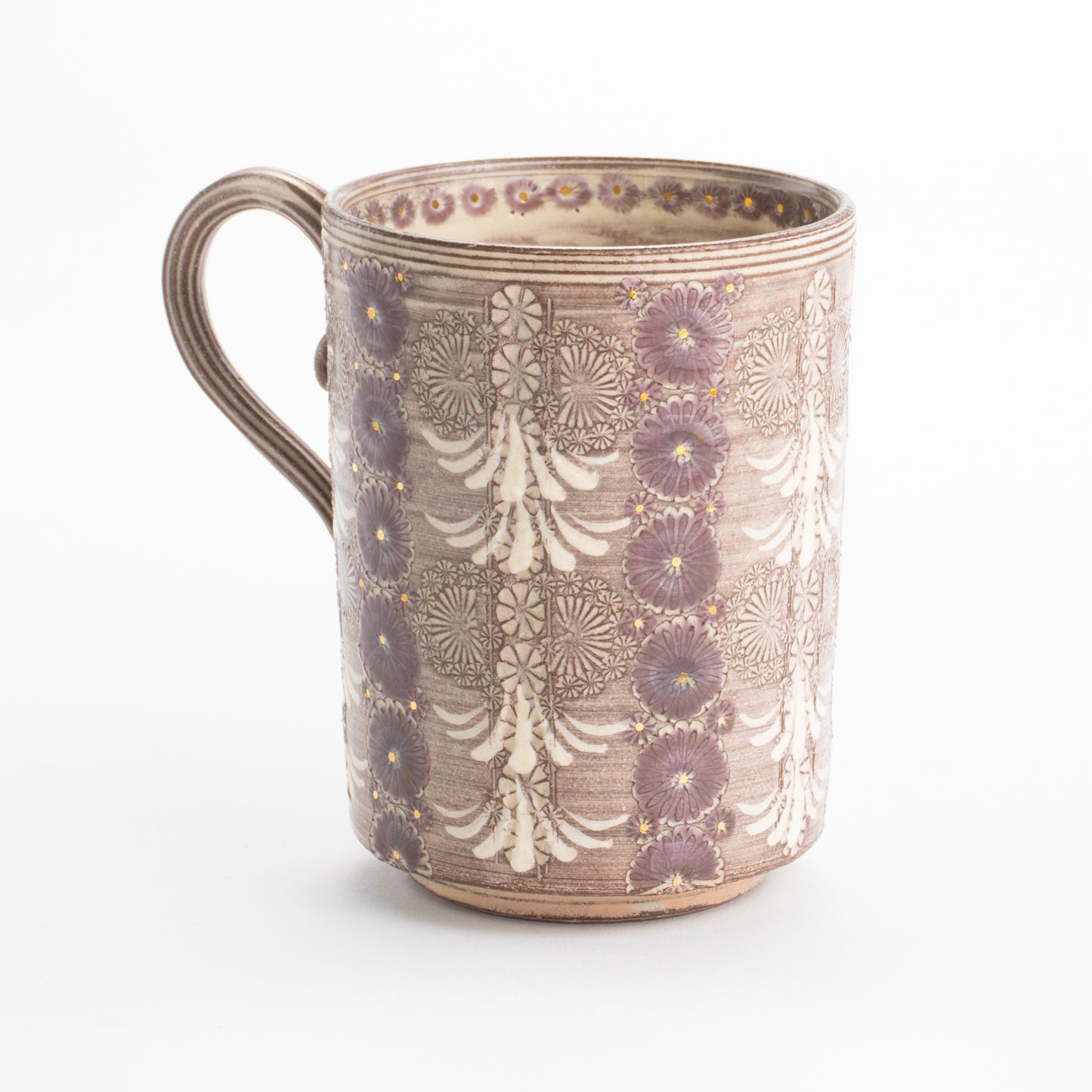 京焼・清水焼 マグカップ 紫彩華紋3C 陶楽窯