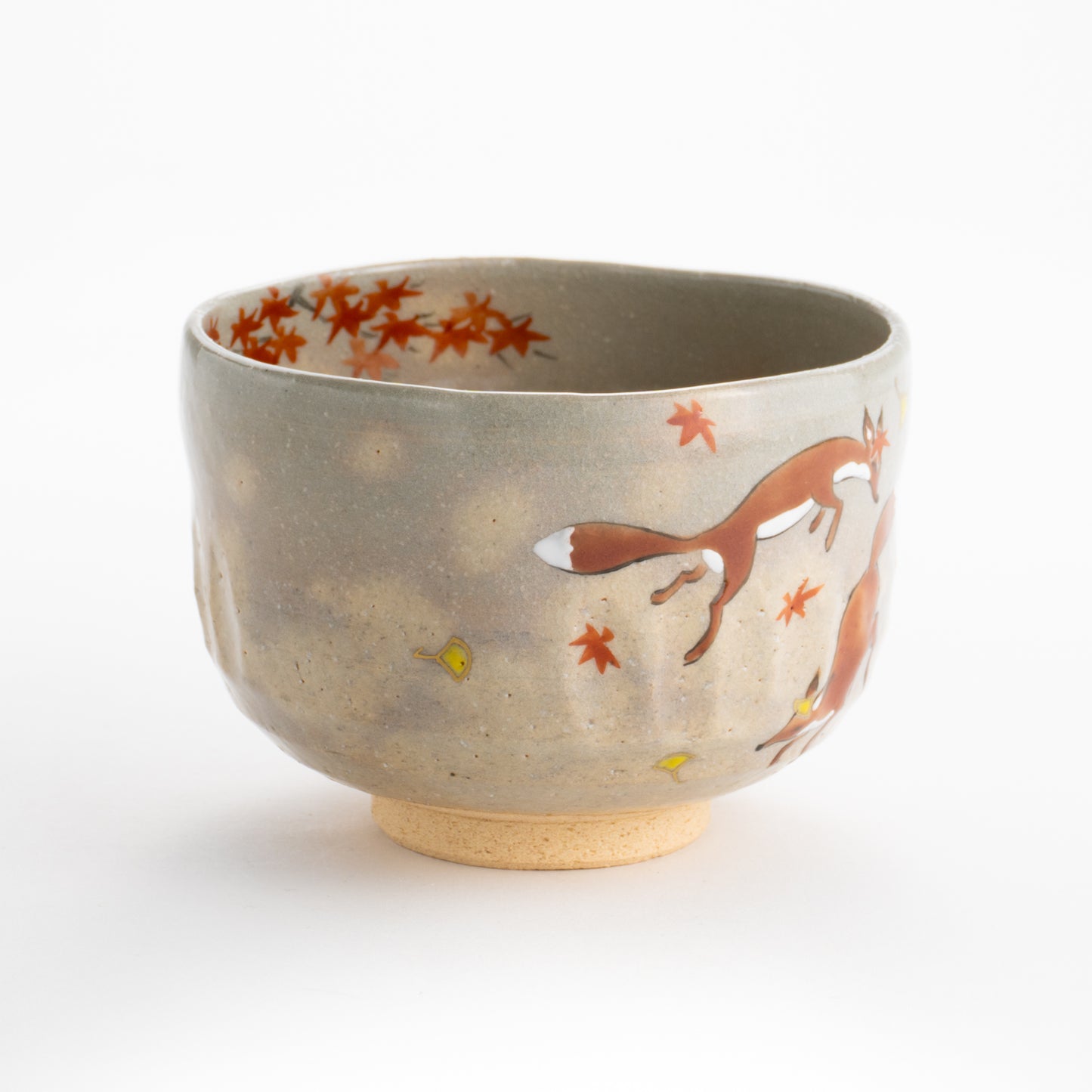 【清水焼】抹茶碗 紅葉にキツネ 昇 KOTOPOTTER