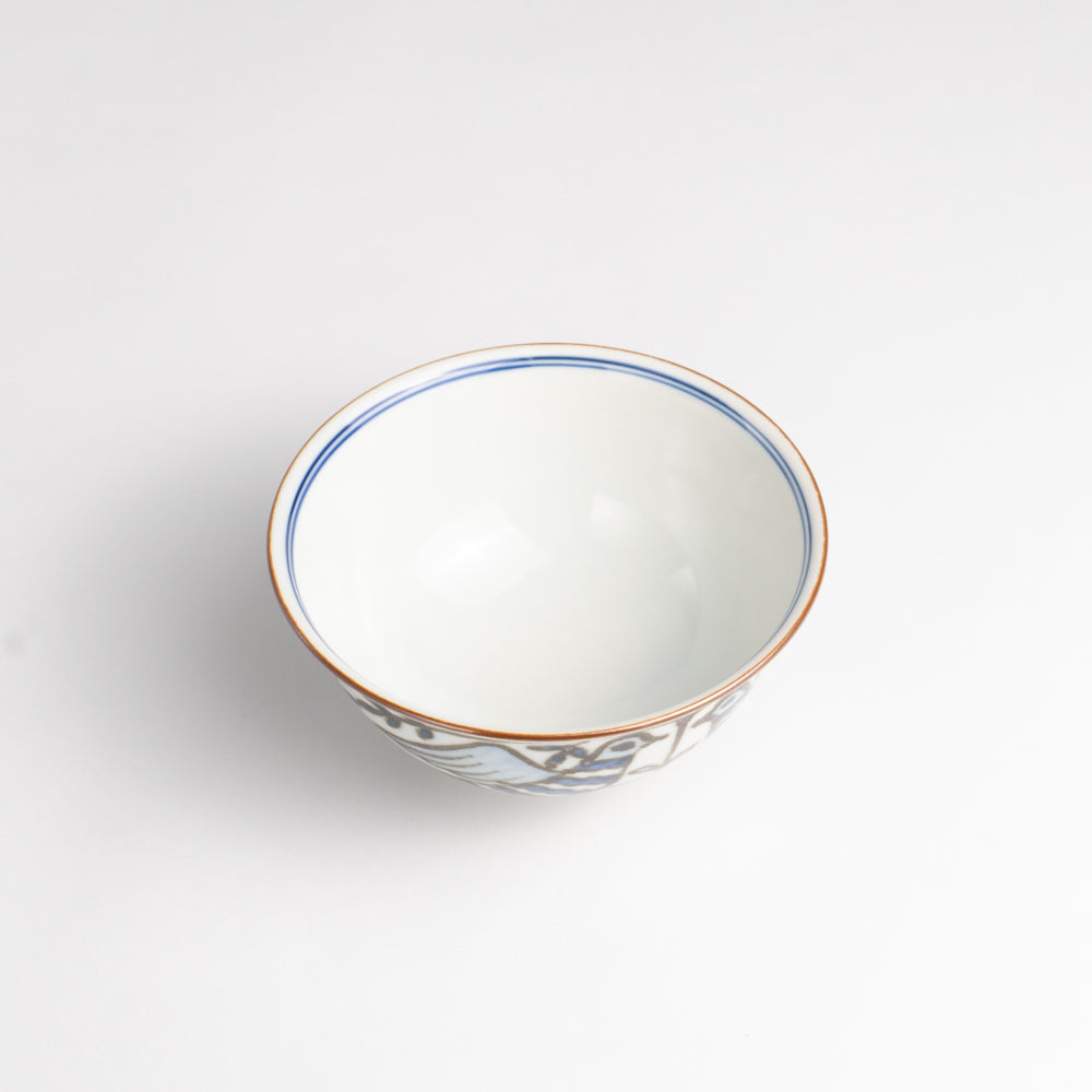 【単品】茶碗(大) 鉄染鳥紋 岩華窯 - Handcrafted Japanese pottery from Kyoto - Kyo ware / Kiyomizu ware.