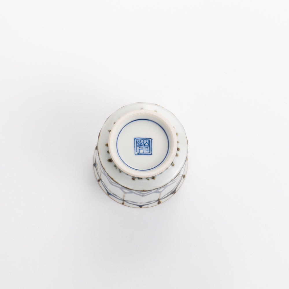 【単品】湯呑(大) 鉄絵古染付写 岩華窯 - Handcrafted Japanese pottery from Kyoto - Kyo ware / Kiyomizu ware.