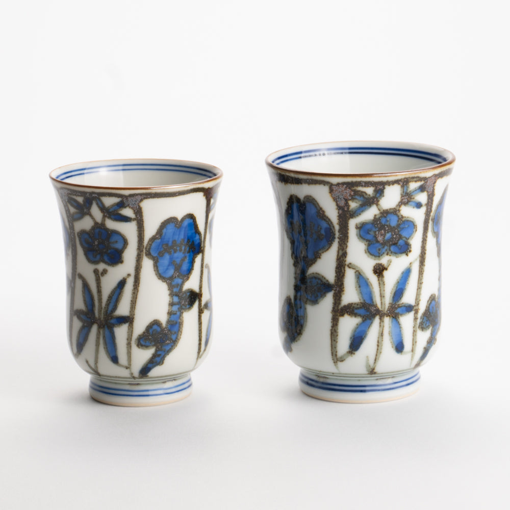 【単品】湯呑(大) 鉄染霊芝 岩華窯 - Handcrafted Japanese pottery from Kyoto - Kyo ware / Kiyomizu ware.