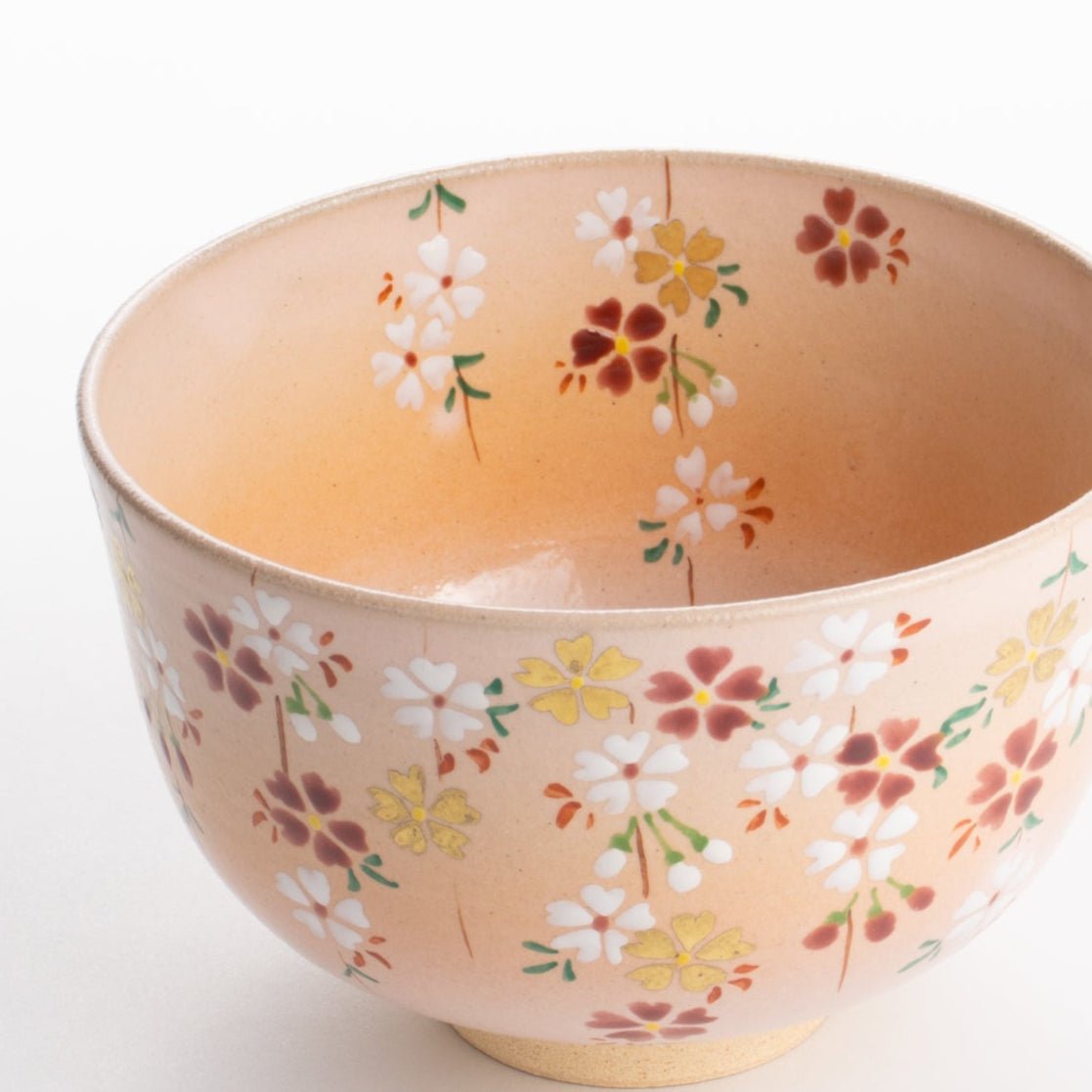 抹茶碗 ピンク桜 亨 - Handcrafted Japanese pottery from Kyoto - Kyo ware / Kiyomizu ware.