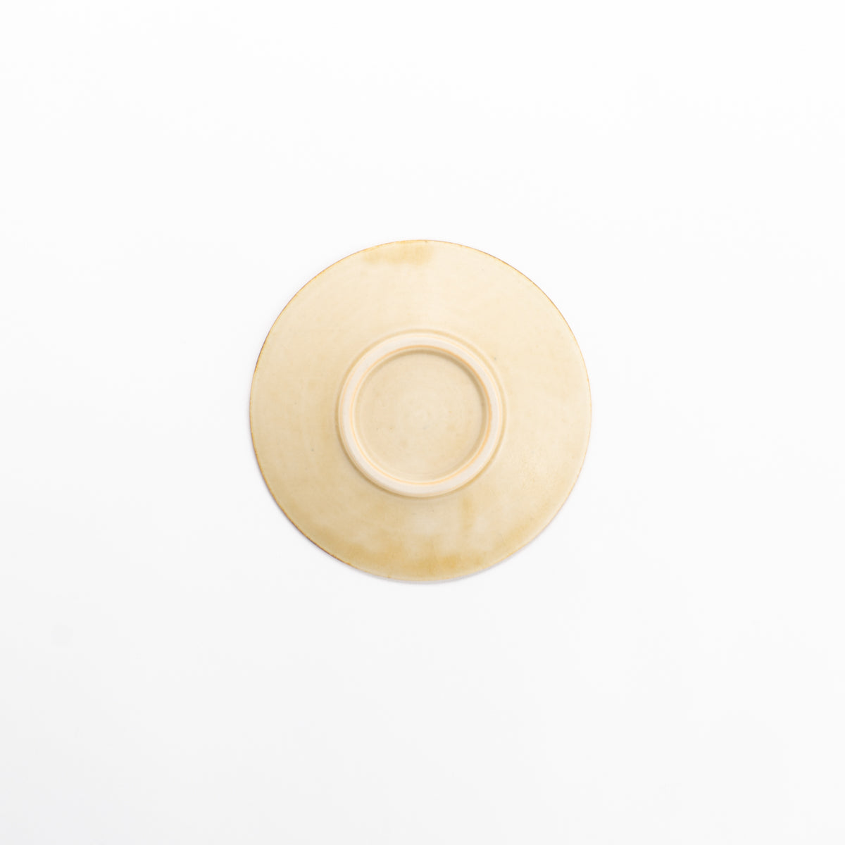 小皿 安南手トリ 黄 的場美幸 - Handcrafted Japanese pottery from Kyoto - Kyo ware / Kiyomizu ware.