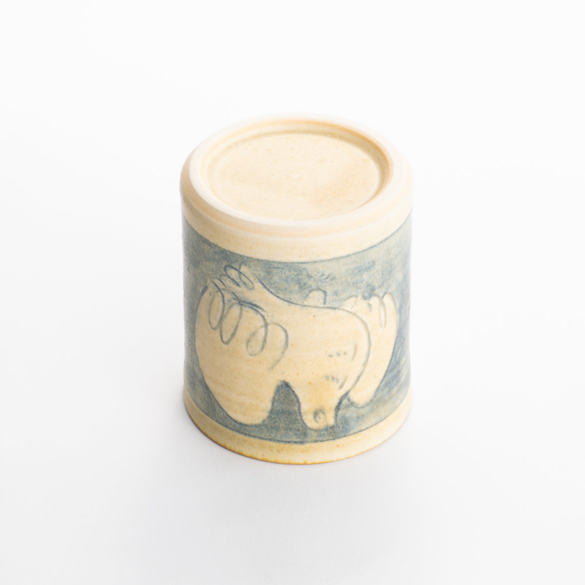 カップ 安南手トリ 黄 的場美幸 - Handcrafted Japanese pottery from Kyoto - Kyo ware / Kiyomizu ware.