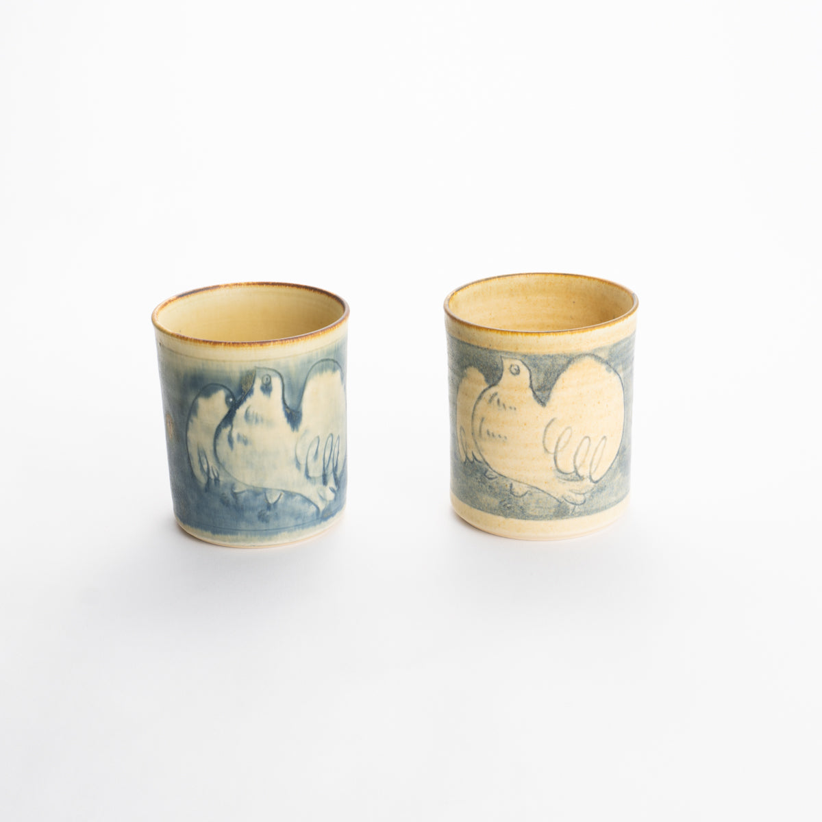 カップ 安南手トリ 黄 的場美幸 - Handcrafted Japanese pottery from Kyoto - Kyo ware / Kiyomizu ware.