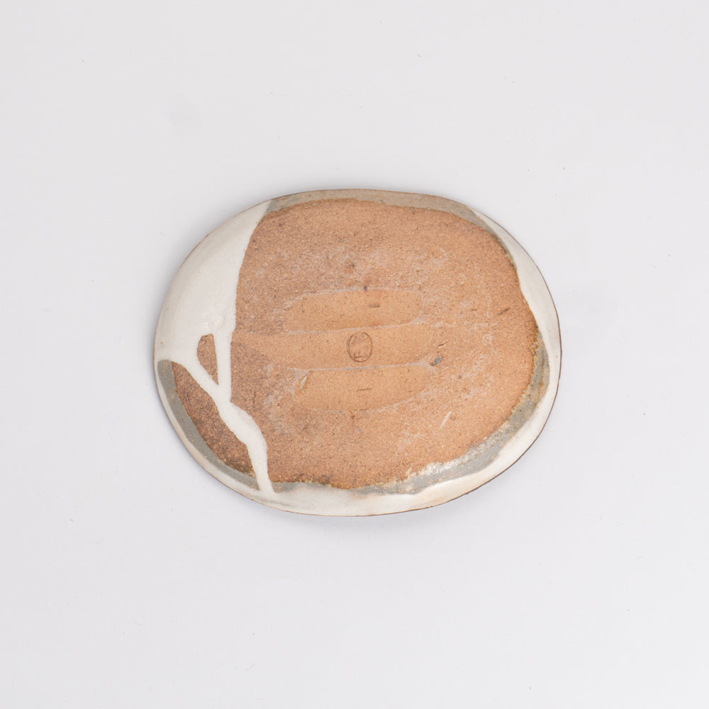 楕円小皿 雲錦 俊山窯 - Handcrafted Japanese pottery from Kyoto - Kyo ware / Kiyomizu ware.