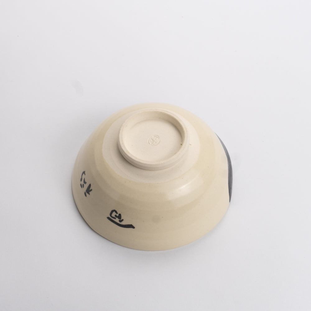 茶碗 おかめ 俊山窯 - Handcrafted Japanese pottery from Kyoto - Kyo ware / Kiyomizu ware.