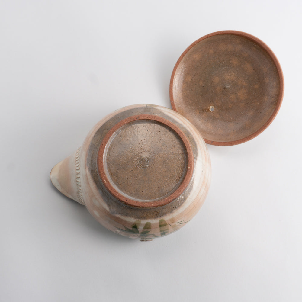 宝瓶急須 竹にスズメ 俊山窯 - Handcrafted Japanese pottery from Kyoto - Kyo ware / Kiyomizu ware.