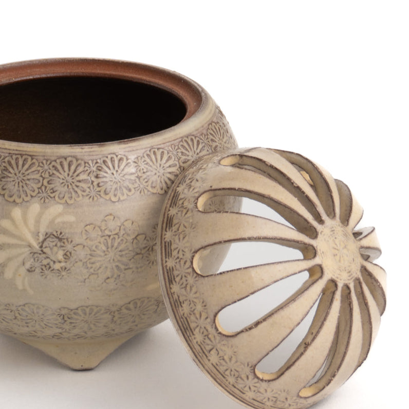 香炉 紫三島 陶楽 - Handcrafted Japanese pottery from Kyoto - Kyo ware / Kiyomizu ware.