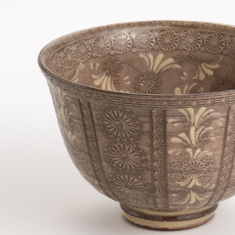 抹茶碗 紫三島 陶楽窯 - Handcrafted Japanese pottery from Kyoto - Kyo ware / Kiyomizu ware.