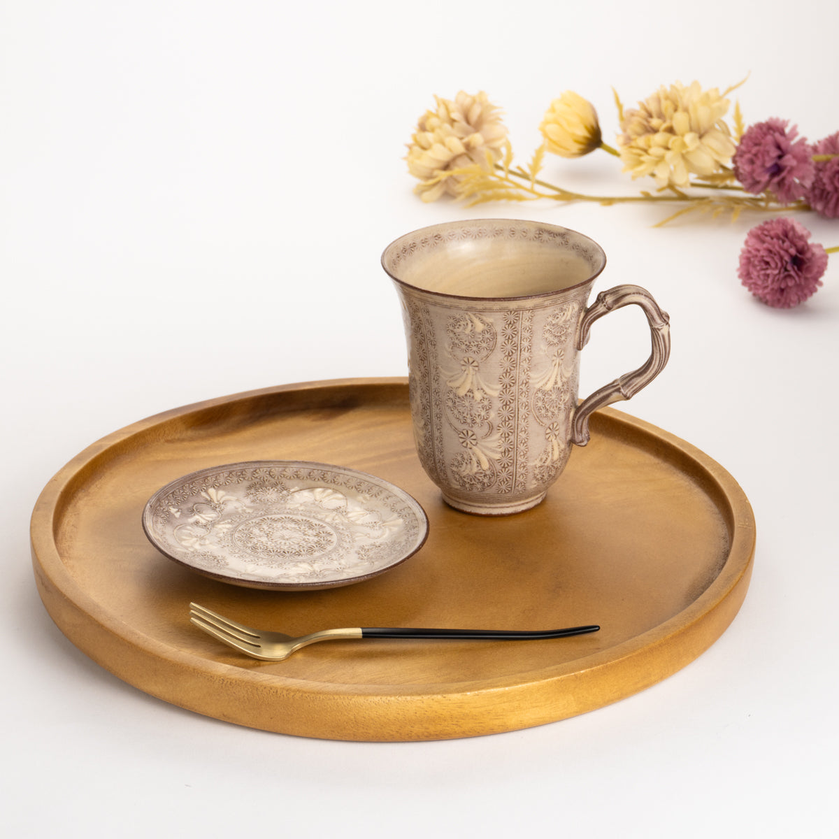 豆皿 紫三島 陶楽窯 - Handcrafted Japanese pottery from Kyoto - Kyo ware / Kiyomizu ware.