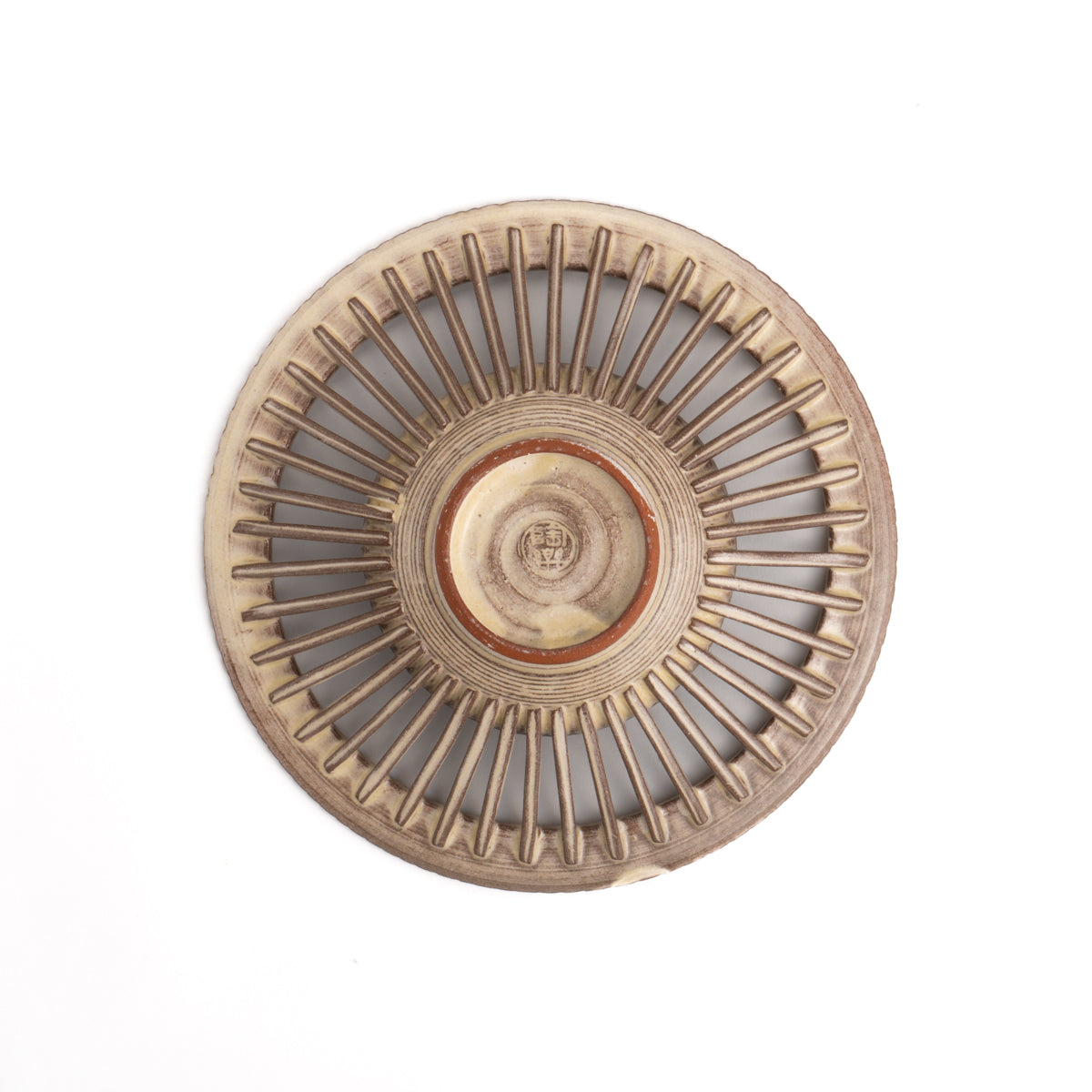 透かし豆皿 紫三島 陶楽窯 - Handcrafted Japanese pottery from Kyoto - Kyo ware / Kiyomizu ware.