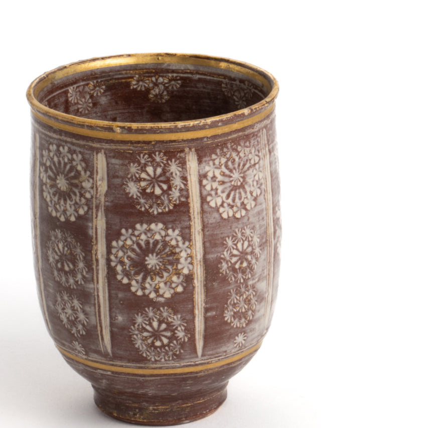 湯呑 侘三島2D 陶楽窯 - Handcrafted Japanese pottery from Kyoto - Kyo ware / Kiyomizu ware.