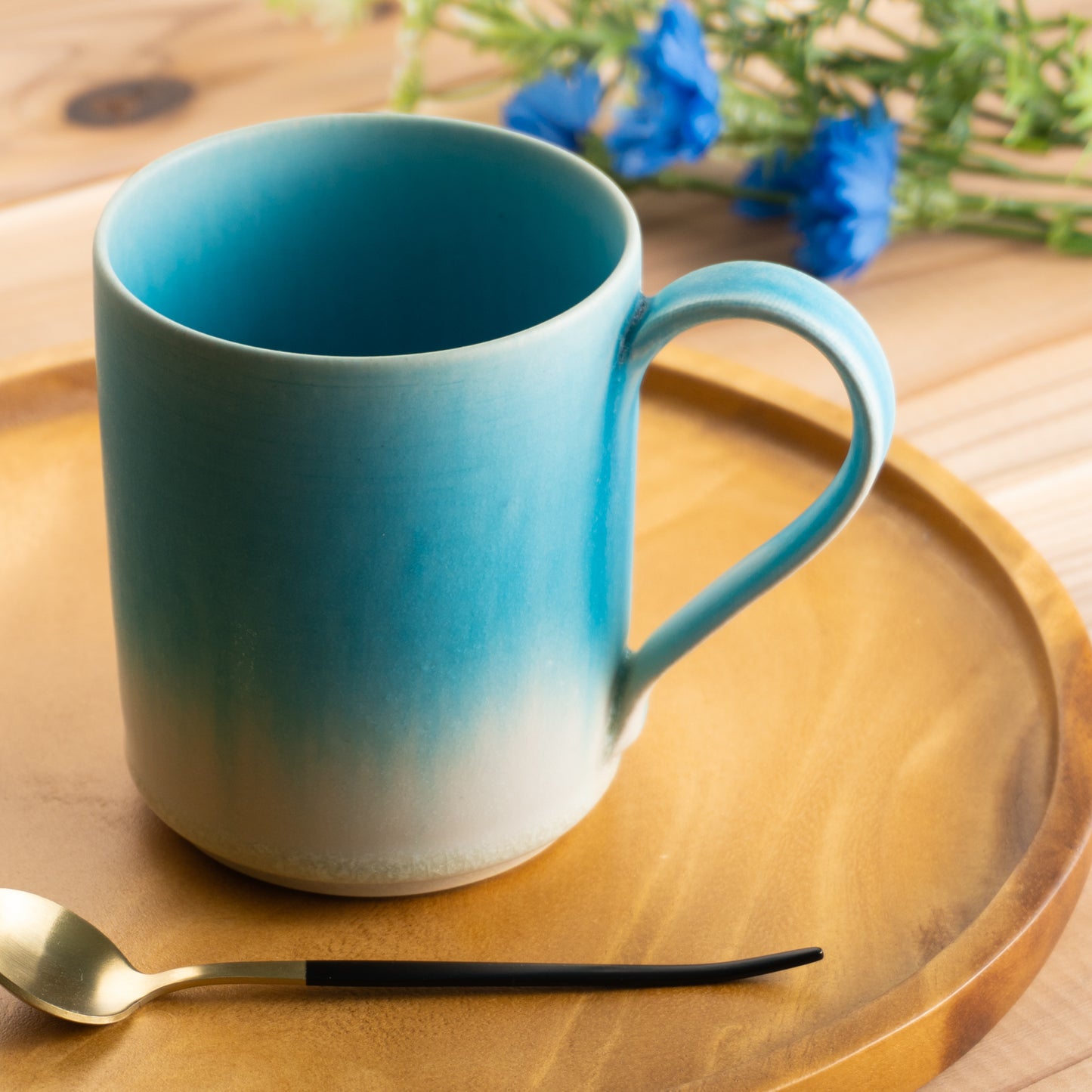 【清水焼】マグカップ　碧釉A　竹村陽太郎 KOTOPOTTER