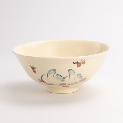 茶碗(特大)　仲良し犬D　工房咲楽 - Handcrafted Japanese pottery from Kyoto - Kyo ware / Kiyomizu ware.