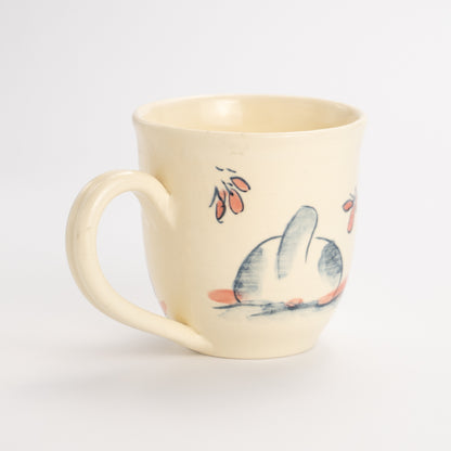 マグカップ　おやすみ猫I　工房咲楽 - Handcrafted Japanese pottery from Kyoto - Kyo ware / Kiyomizu ware.