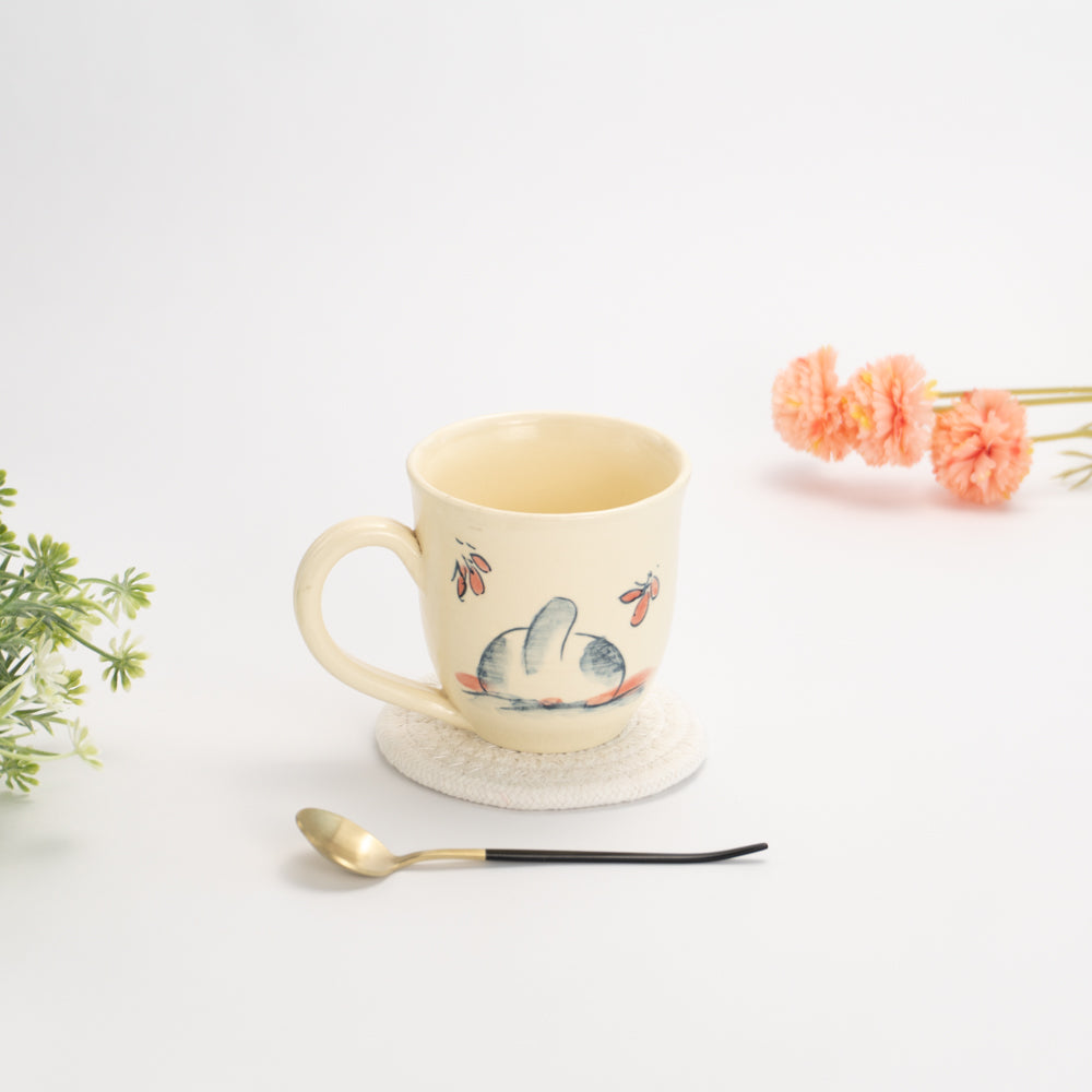 マグカップ　おやすみ猫I　工房咲楽 - Handcrafted Japanese pottery from Kyoto - Kyo ware / Kiyomizu ware.