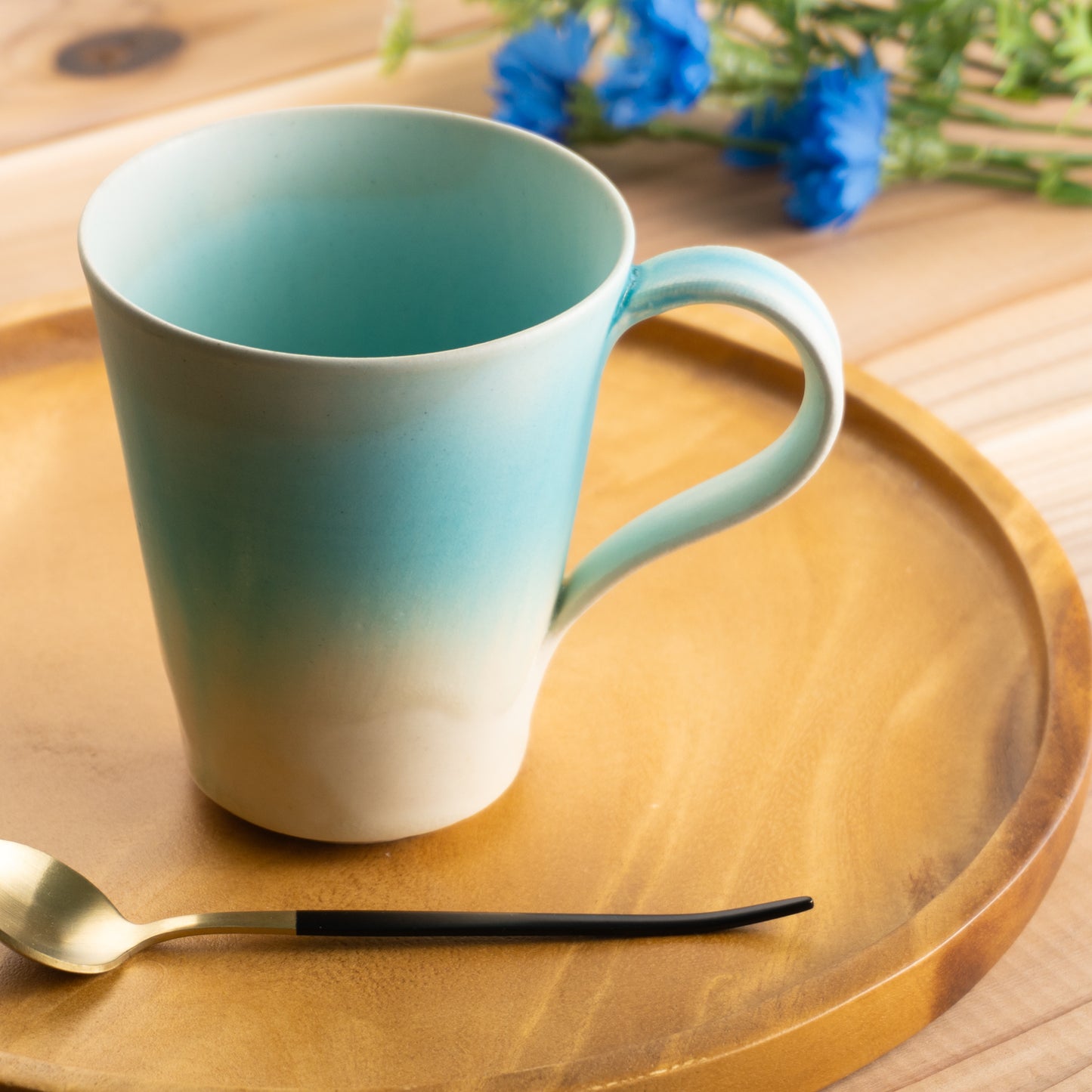 【清水焼】マグカップ　碧釉B　竹村陽太郎 KOTOPOTTER